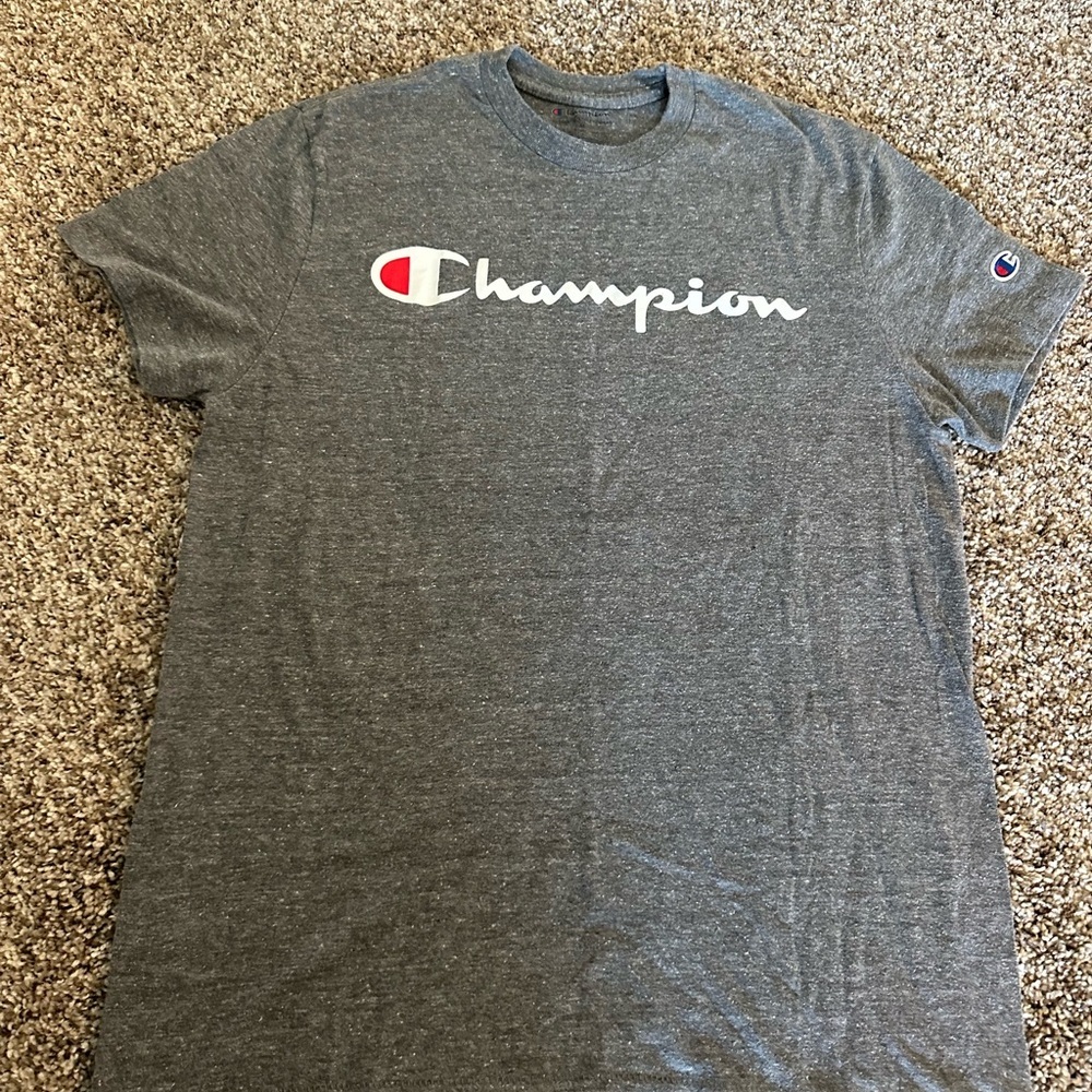 Champion Men's Heather Gray Logo Tee